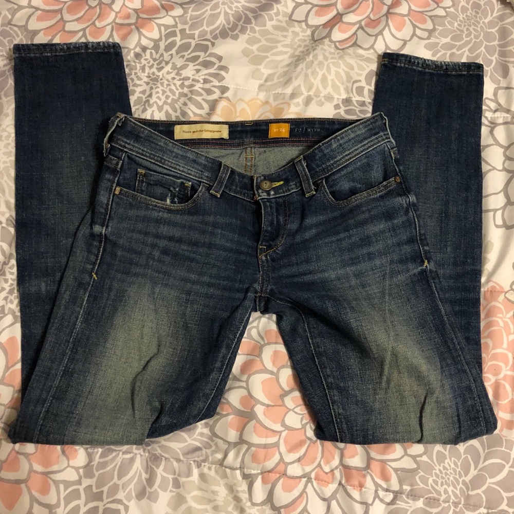 Pilcro and the Letterpress Dark Wash Jeans